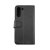 rv samsung galaxy s21 fe flip stand tpu pu plånboksfodral med skal kortfack sidofack svart