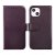 rvelon iphone 14 plånboksfodral i genuint äkta läder med magnet 3 kortfack 1 kontantfack lila