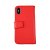 rvelon iphone x xs plånboksfodral tillverkat av äkta genuint läder hög kvalitet röd färg 4st kortfack pu tpu