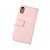 rvelon iphone x xs plånboksfodral tillverkat av äkta genuint läder hög kvalitet rosa färg 4st kortfack pu tpu