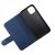 rvelon rv iphone 12 pro magnetisk pu artificiellt helt veganskt läderfodral 4st kortfack blå