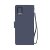 samsung galaxy a51 läder plånboksfodral med flipstand 3st kortfack 1st id fönster blå