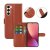 samsung galaxy s23 plånboksfodral flipstand wallet case med stativ kortfack och sidofack brun