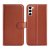 samsung galaxy s23 plånboksfodral flipstand wallet case med stativ kortfack och sidofack brun