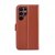 samsung galaxy s23 ultra plånboksfodral flipstand wallet case med stativ kortfack och sidofack brun