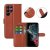samsung galaxy s23 ultra plånboksfodral flipstand wallet case med stativ kortfack och sidofack brun