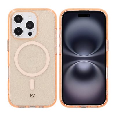 iPhone 16 Pro RV Mobilskal TPU med MagSafe - Glitter Guld