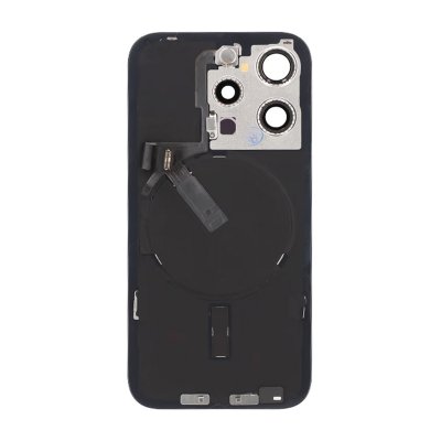 iPhone 15 Pro Baksida Glas OEM Svart Titanium med smådelar Magsafe Magnet