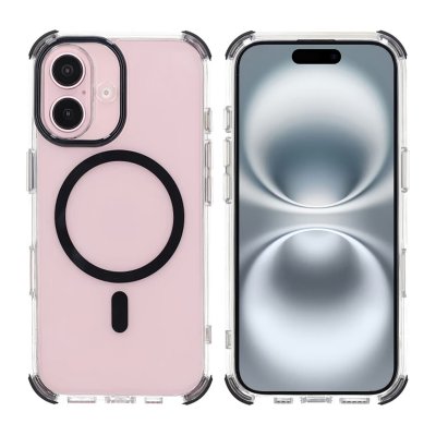 iPhone 16 RV Mobilskal Magnet med Kantskydd - Svart