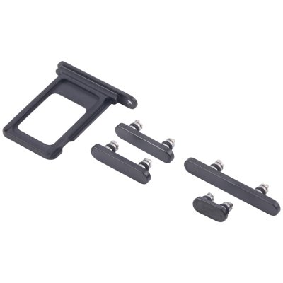 Knappar och Simkorthållare för iPhone 15 Pro/15 Pro Max - Svart
