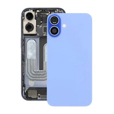iPhone 16 Baksida Glas med Magnet och Kameralins - Blå