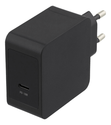 18W USB-C Väggladdare, PD 2.0, 3A svart