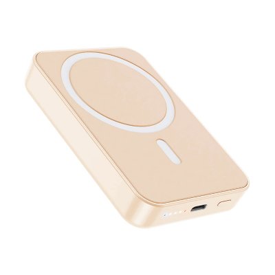 Powerbank Magnetisk med Trådlös Laddning 10000 mAh - Rosa