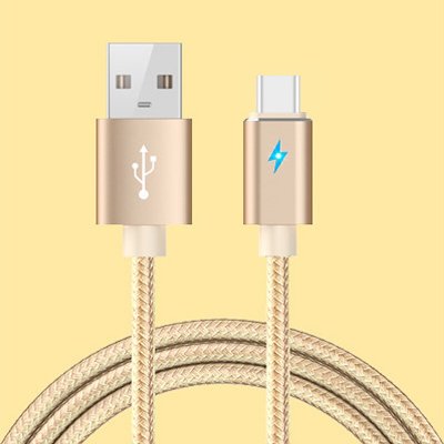 Smart USB-kabel USB-C med laddnings logo ljus - Rosa färg