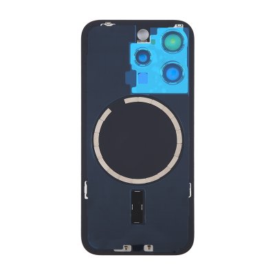 iPhone 15 Pro Baksida Glas med Magnet och Kameralins - Svart Titan