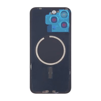 iPhone 15 Pro Max Baksida Glas med Magnet och Kameralins - Naturlig Titan