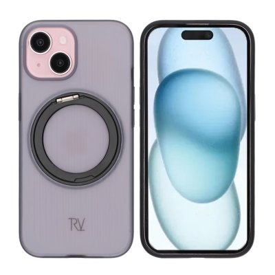 iPhone 15 RV Skal Roterande Magnet Stativ - Svart