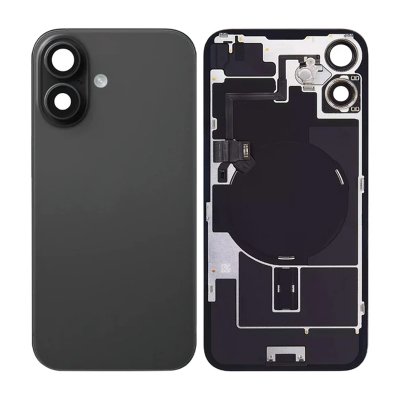 iPhone 16 Baksida Glas med smådelar - Svart