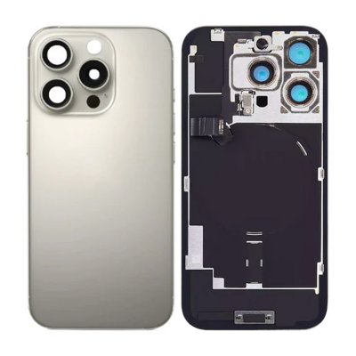 iPhone 16 Pro Max Baksida Glas med smådelar - Naturlig Titan