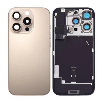 iPhone 16 Pro Max Baksida Glas med smådelar - Sandfärgad Titan