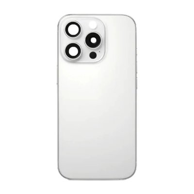 iPhone 16 Pro Max Baksida Glas med smådelar - Vit Titan