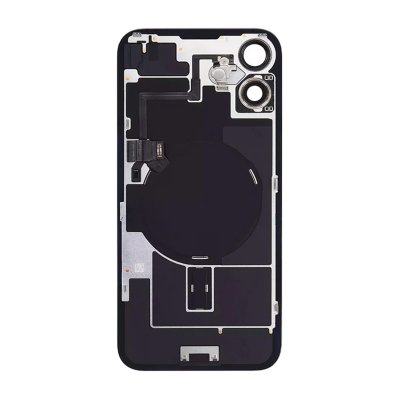 iPhone 16 Plus Baksida Glas med smådelar - Svart