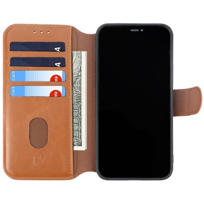 iPhone 12/12 Pro Plånboksfodral med Extra Kortfack - Gyllenbrun