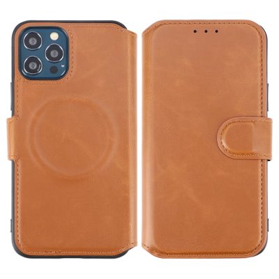 iPhone 12/12 Pro Plånboksfodral med Extra Kortfack - Gyllenbrun
