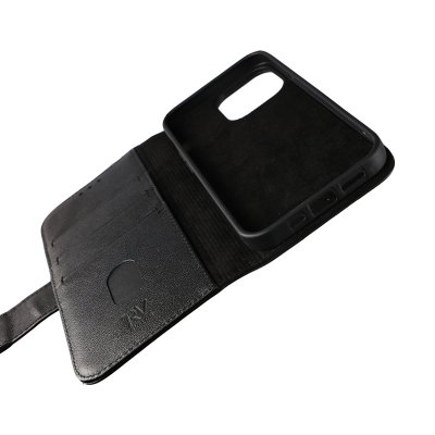 iPhone 13 Pro Plånboksfodral Genuint Läder - Svart