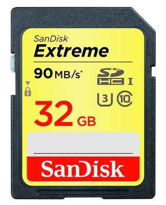 Sandisk Extreme SDHC 32 GB 90MB/s UHS-I Kort med 4K UHD V30
