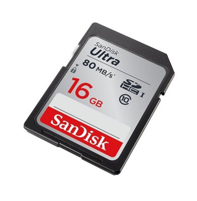 SanDisk Ultra SDHC Class 10 UHS-I 80MB/s 16GB Full HD