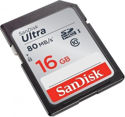 SanDisk Ultra SDHC Class 10 UHS-I 80MB/s 16GB Full HD
