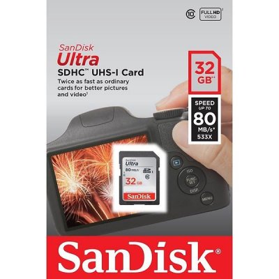 SanDisk Ultra 32GB SDHC Class 10 UHS-I 80MB/s