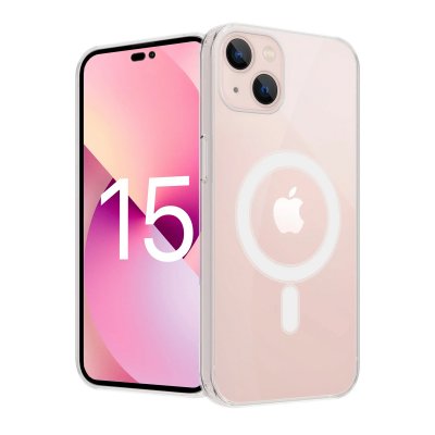 iPhone 15 Stöttåligt Skal - Magsafe RV Transparent