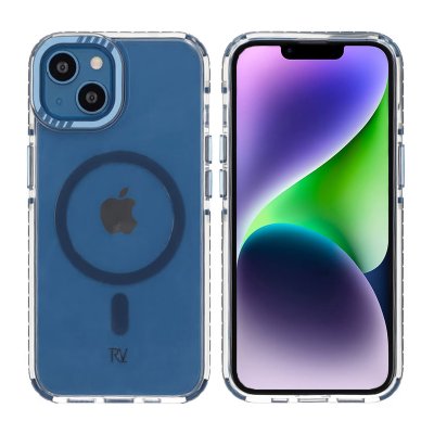 iPhone 14 RV Mobilskal Magnet Förstärkt - Blå