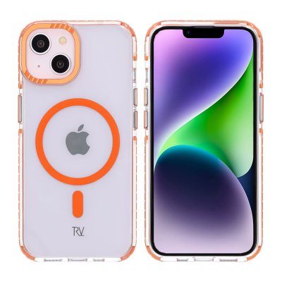 iPhone 14 RV Mobilskal Magnet Förstärkt - Orange