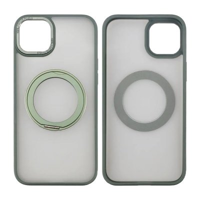 iPhone 15 Plus Skal med MagSafe Stativ RV - Grön