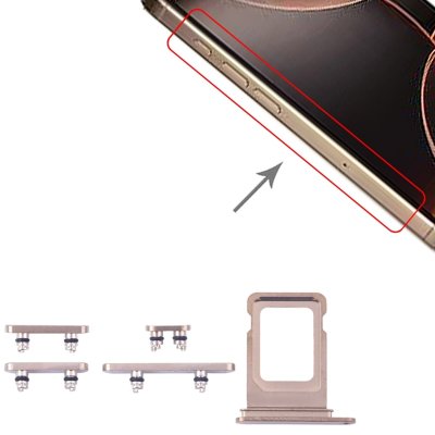 Knappar och Simkorthållare för iPhone 16 Pro/16 Pro Max - Sandfärgat Titan