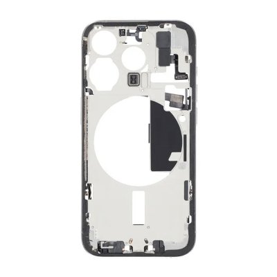 Mittenram med smådelar för iPhone 15 Pro - Vitt Titan OEM