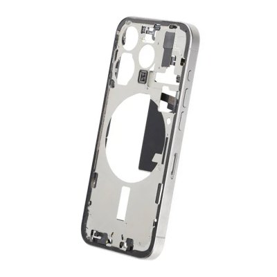 Mittenram med smådelar för iPhone 15 Pro - Vitt Titan OEM