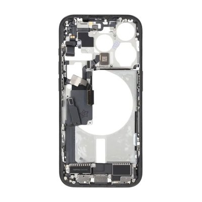 iPhone 15 Pro Back Cover Mittenram Original Svart med smådelar