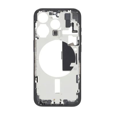 iPhone 15 Pro Back Cover Mittenram Original Svart med smådelar