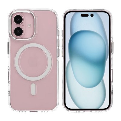 iPhone 16 Mobilskal TPU med Magnet RV - Transparent