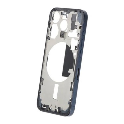 iPhone 15 Pro Back Cover Mittenram Original Blå med smådelar
