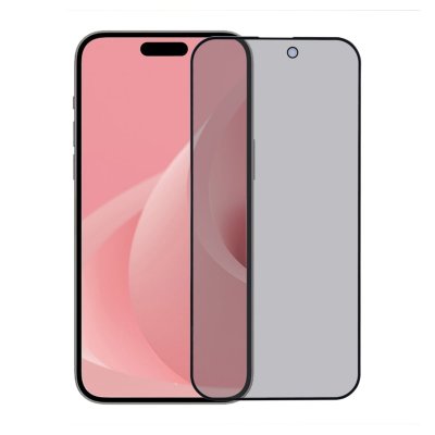 Skärmskydd iPhone 16 Pro/17 Privacy Härdat Glas - Svart (miljö)
