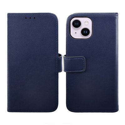 iPhone 14 Plus Plånboksfodral Läder RV - Blå