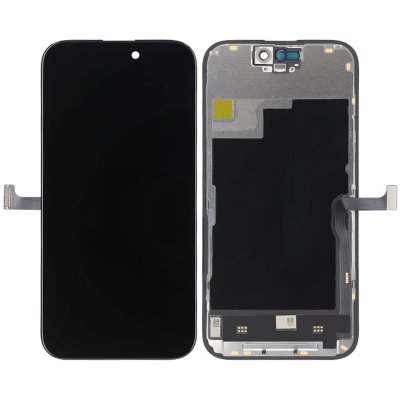 Premium InCell LCD Skärm för iPhone 15 Pro RJ Svart med Flyttbar IC
