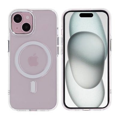 iPhone 15 Mobilskal TPU med Magnet RV - Transparent