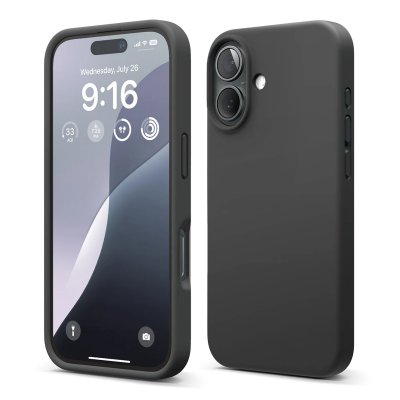 iPhone 16 Mobilskal Silikon RV - Svart