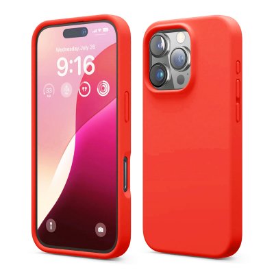 iPhone 16 Pro Mobilskal Silikon RV - Röd